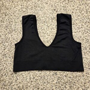 Black V-Neck Crop Top